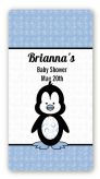 Penguin Blue - Custom Rectangle Baby Shower Sticker/Labels