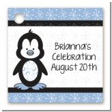 Penguin Blue - Personalized Birthday Party Card Stock Favor Tags