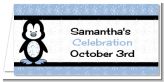 Penguin Blue - Personalized Baby Shower Place Cards