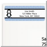 Penguin Blue - Baby Shower Return Address Labels