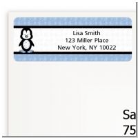 Penguin Blue - Baby Shower Return Address Labels