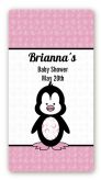 Penguin Pink - Custom Rectangle Baby Shower Sticker/Labels