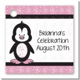 Penguin Pink - Personalized Baby Shower Card Stock Favor Tags