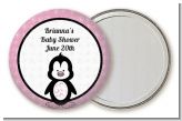 Penguin Pink - Personalized Baby Shower Pocket Mirror Favors