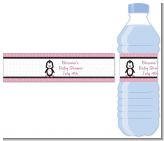 Penguin Pink - Personalized Baby Shower Water Bottle Labels