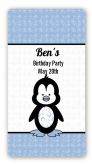 Penguin Blue - Custom Rectangle Birthday Party Sticker/Labels