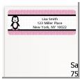 Penguin Pink - Baby Shower Return Address Labels thumbnail