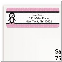 Penguin Pink - Baby Shower Return Address Labels