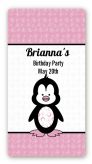 Penguin Pink - Custom Rectangle Birthday Party Sticker/Labels