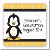 Penguin - Square Personalized Birthday Party Sticker Labels
