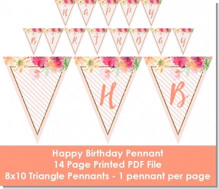 Fun to be One - 1st Birthday Girl - Birthday Party Themed Pennant Set