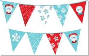 Snow Globe Winter Wonderland - Birthday Party Themed Pennant Set