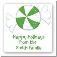 Peppermint Candy - Square Personalized Christmas Sticker Labels
