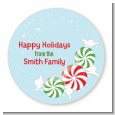 Peppermint Candy - Round Personalized Christmas Sticker Labels thumbnail