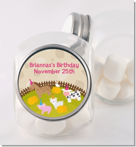 Petting Zoo - Personalized Birthday Party Candy Jar