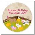 Petting Zoo - Round Personalized Birthday Party Sticker Labels thumbnail