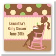Pickles & Ice Cream - Square Personalized Baby Shower Sticker Labels thumbnail