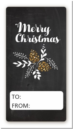 Pine Cones - Custom Rectangle Christmas Sticker/Labels