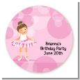 Ballet Dancer - Round Personalized Birthday Party Sticker Labels thumbnail