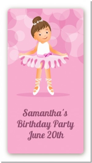 Ballet Dancer - Custom Rectangle Birthday Party Sticker/Labels