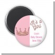 Pink Glitter Baby Crown - Personalized Baby Shower Magnet Favors thumbnail