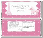 Pink Poodle in Paris - Personalized Birthday Party Candy Bar Wrappers