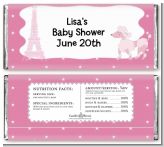 Pink Poodle in Paris - Personalized Baby Shower Candy Bar Wrappers