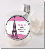 Pink Poodle in Paris - Personalized Baby Shower Candy Jar