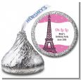 Pink Poodle in Paris - Hershey Kiss Birthday Party Sticker Labels thumbnail