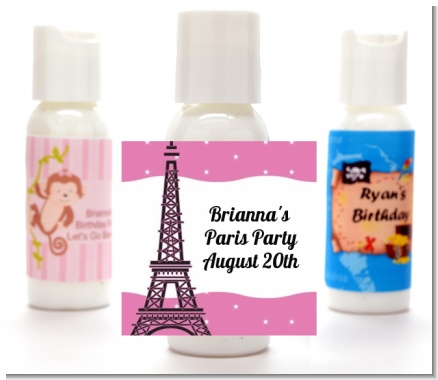Pink Poodle in Paris - Personalized Baby Shower Lotion Favors