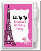 Pink Poodle in Paris - Baby Shower Personalized Notebook Favor