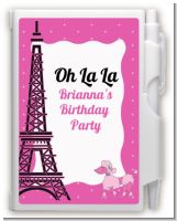 Pink Poodle in Paris - Baby Shower Personalized Notebook Favor