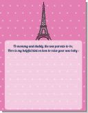 Pink Poodle in Paris - Baby Shower Notes of Advice