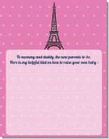 Pink Poodle in Paris - Baby Shower Notes of Advice