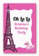 Pink Poodle in Paris - Custom Large Rectangle Baby Shower Sticker/Labels thumbnail