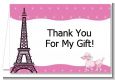 Pink Poodle in Paris - Baby Shower Thank You Cards thumbnail
