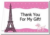 Pink Poodle in Paris - Baby Shower Thank You Cards