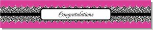 Zebra Print Pink - Personalized Birthday Party Banners