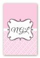 Modern Thatch Pink - Personalized Everyday Party Large Rectangle Sticker/Labels thumbnail