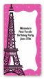 Pink Poodle in Paris - Custom Rectangle Birthday Party Sticker/Labels thumbnail