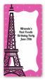 Pink Poodle in Paris - Custom Rectangle Birthday Party Sticker/Labels thumbnail