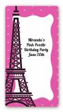 Pink Poodle in Paris - Custom Rectangle Birthday Party Sticker/Labels