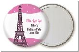 Pink Poodle in Paris - Personalized Birthday Party Pocket Mirror Favors