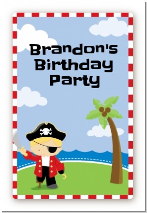 Pirate - Custom Large Rectangle Birthday Party Sticker/Labels