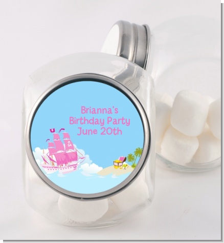 Pirate Ship Girl - Personalized Birthday Party Candy Jar
