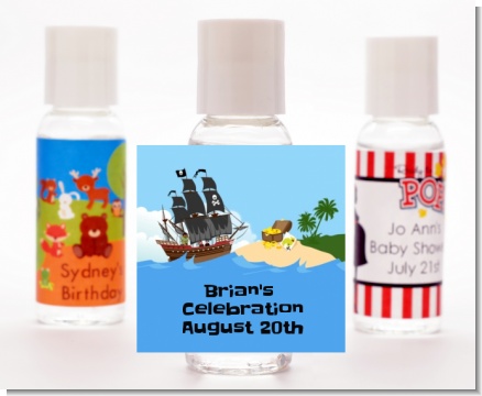 Pirate Ship - Personalized Birthday Party Hand Sanitizers Favors