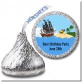 Pirate Ship - Hershey Kiss Birthday Party Sticker Labels