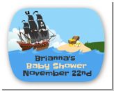 Pirate Ship - Personalized Baby Shower Rounded Corner Stickers