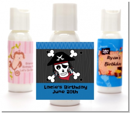 Pirate Skull - Personalized Birthday Party Lotion Favors