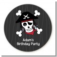 Pirate Skull - Round Personalized Birthday Party Sticker Labels thumbnail